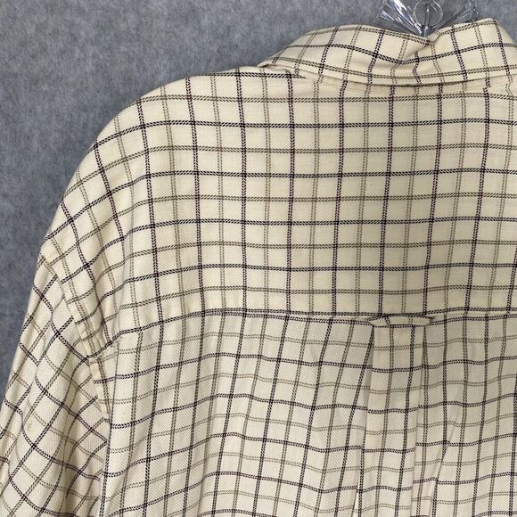 Alex Cannon Cream Check Button Down Shirt Men's Size Large Casual Classic - Picture 11 of 15